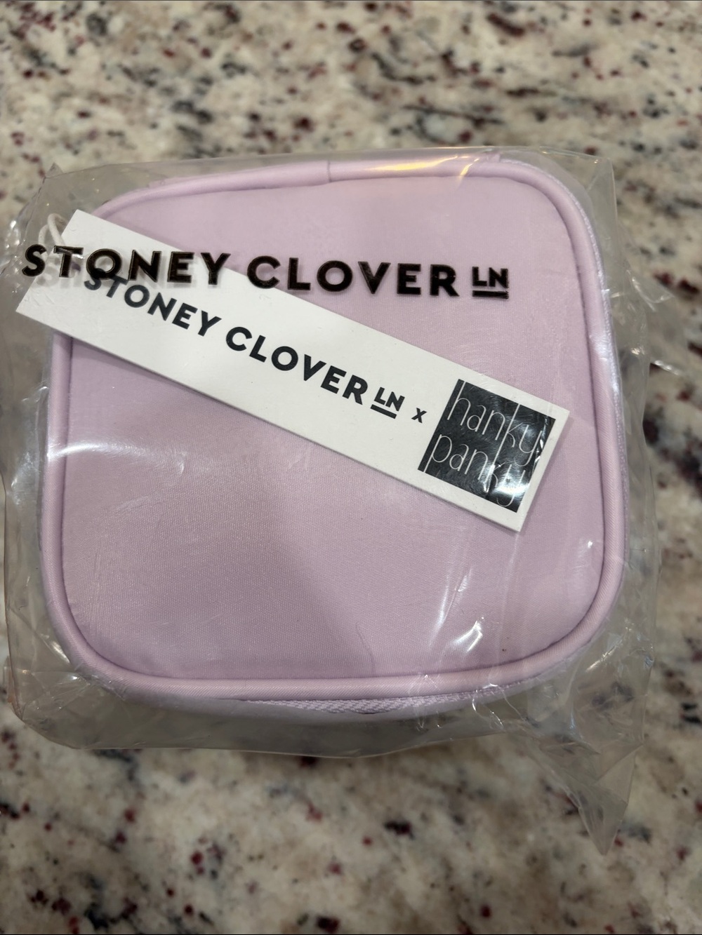 Stoney Clover Lane x hanky panky Light Lavender Square Makeup Pouch